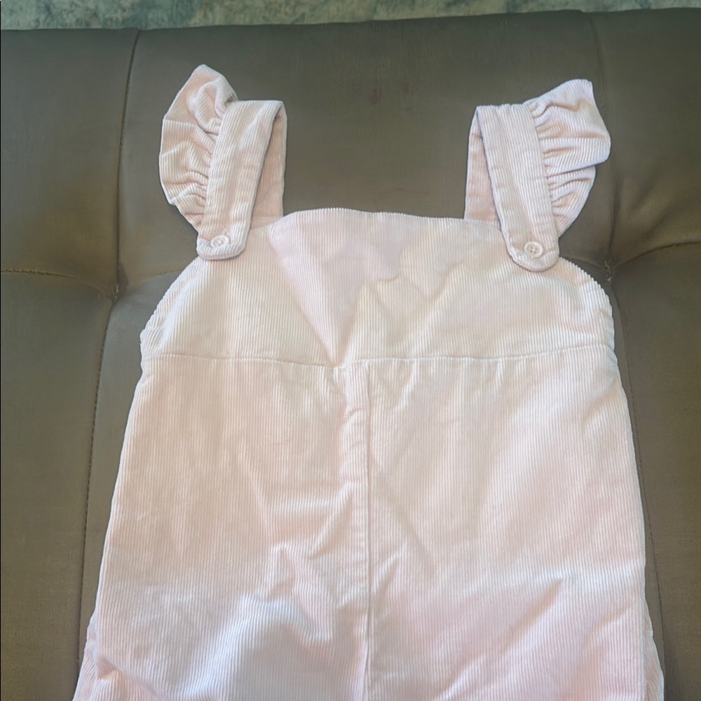 The Beaufort Bonnet Company Pink Ruffled Overalls